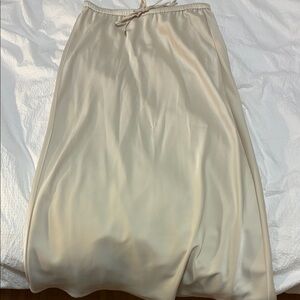 Satin Cream Midi Skirt